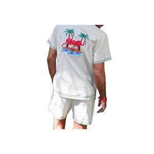 NEW MAVRANS havana weekend short sleeve button up shirt in beige